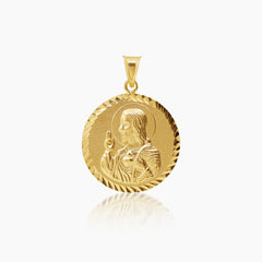 SACRED HEART AND MOUNT CARMEL MEDAL (23 MM) IN (SPANISH) 18K YELLOW GOLD
