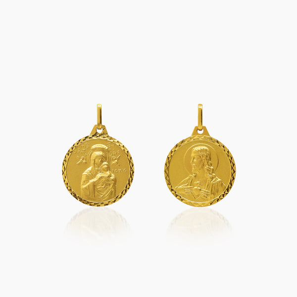 PERPETUAL HEAP AND SACRED HEART (18 MM) IN (SPANISH) 18K YELLOW GOLD