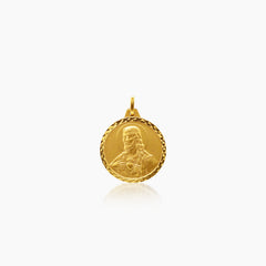 SACRED HEART AND MOUNT CARMEL MEDAL (20 MM) IN (SPANISH) 18K YELLOW GOLD