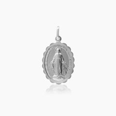 MARY MIRACULOUS PENDANT ±21 mm (H) X ±16 mm (L) IN (ITALIAN) 18K WHITE GOLD