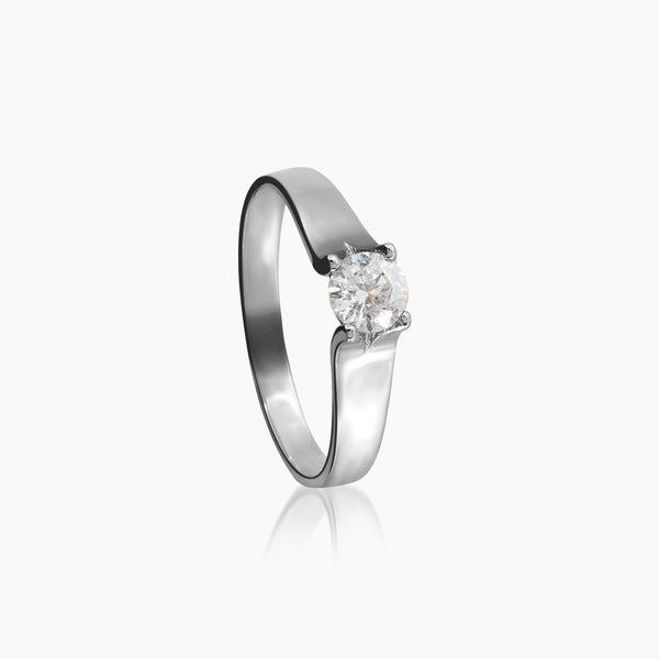 7 - DIAMOND ENGAGEMENT RING WITH 1=0.41 / 2.3 CARAT DIAMOND IN 18K WHITE GOLD