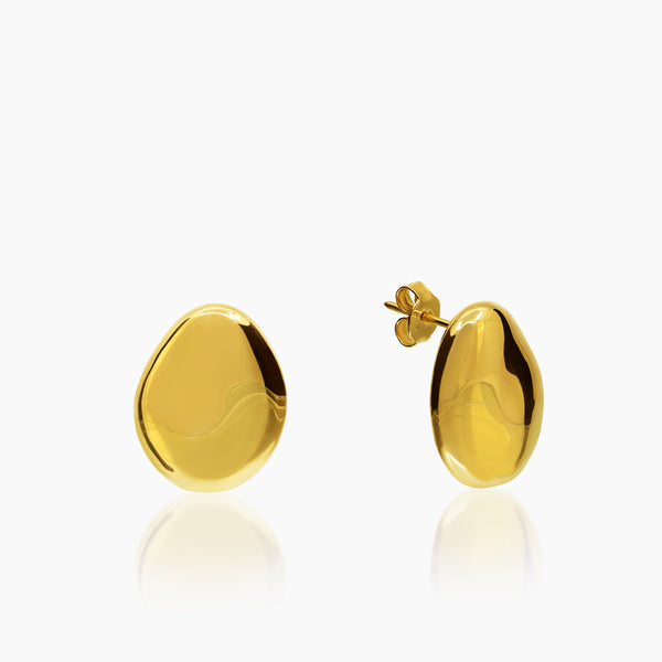 MOLTEN DROP LADIES STUD EARRINGS IN (ITALIAN) 18K YELLOW GOLD