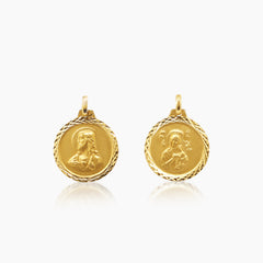 SACRED HEART AND PERPETUAL HELP MEDAL (16 MM) IN (SPANISH) 18K YELLOW GOLD