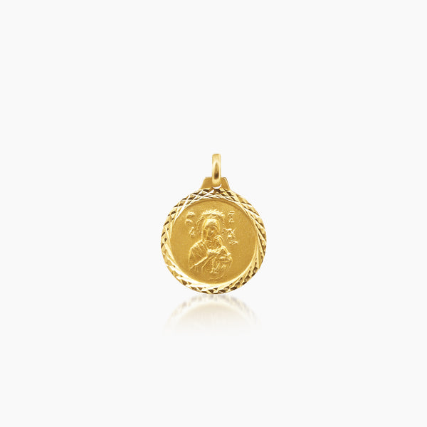 SACRED HEART AND PERPETUAL HELP MEDAL (16 MM) IN (SPANISH) 18K YELLOW GOLD