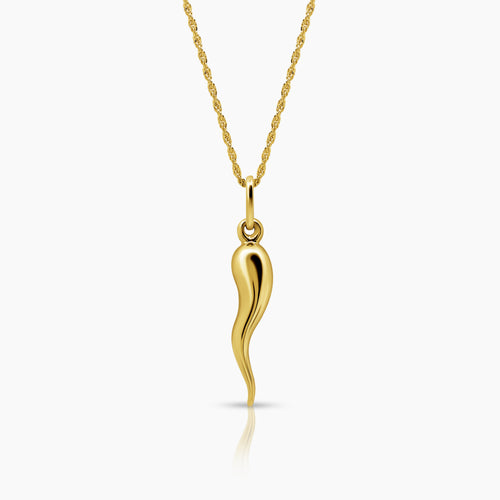 HORN LADIES NECKLACE AND PENDANT IN (SAUDI) 18K YELLOW GOLD