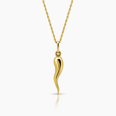 HORN LADIES NECKLACE AND PENDANT IN (SAUDI) 18K YELLOW GOLD