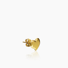 CLASSIC PUFFY HEART LADIES STUD EARRINGS IN (ITALIAN) 18K YELLOW GOLD