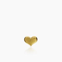 CLASSIC PUFFY HEART LADIES STUD EARRINGS IN (ITALIAN) 18K YELLOW GOLD