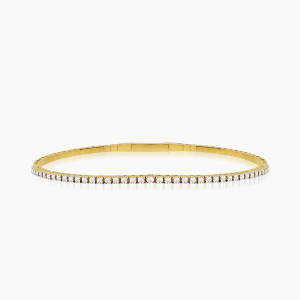 DIAMOND TENNIS LADIES BANGLE WITH 41=0.25 / 7.36 CARAT DIAMONDS IN 14K YELLOW AND WHITE GOLD