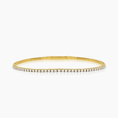 DIAMOND TENNIS LADIES BANGLE WITH 41=0.25 / 7.36 CARAT DIAMONDS IN 14K YELLOW AND WHITE GOLD