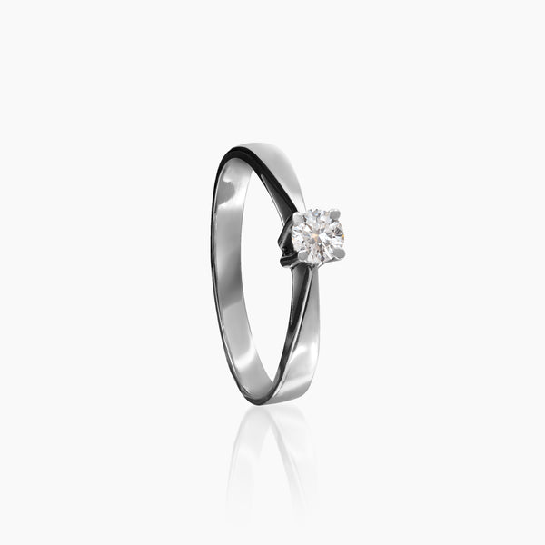 6.5 - DIAMOND ENGAGEMENT RING WITH 1=0.18 / 1.8 CARAT DIAMOND IN 14K WHITE GOLD