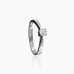 6.5 - DIAMOND ENGAGEMENT RING WITH 1=0.18 / 1.8 CARAT DIAMOND IN 14K WHITE GOLD