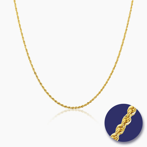 CLASSIC ROPE CHAIN (23 INCHES) IN (SAUDI) 18K YELLOW GOLD (G.C.)