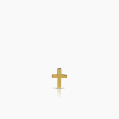 CROSS LADIES STUD EARRINGS IN (SAUDI) 18K YELLOW GOLD