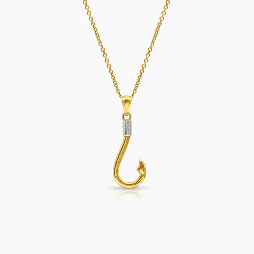 TWO TONE ANCHOR LADIES NECKLACE AND PENDANT IN (SAUDI) 18K YELLOW GOLD