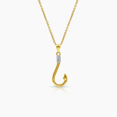 TWO TONE ANCHOR LADIES NECKLACE AND PENDANT IN (SAUDI) 18K YELLOW GOLD