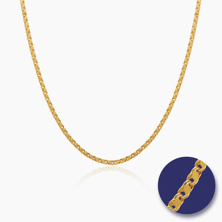 S-LINK CHAIN (20 INCHES) IN (SAUDI) 18K YELLOW GOLD (M.C.) (GG4)