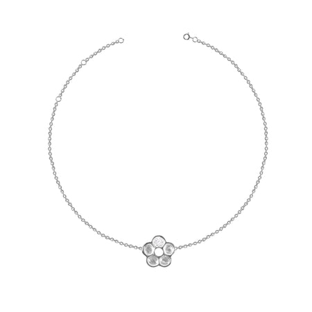 FLOWER BRACELET WITH DIAMOND IN 14K WHITE GOLD