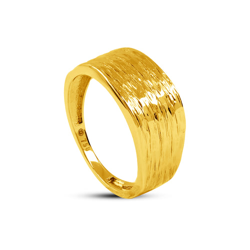DOME TEXTURED RING IN 18K YELLOW GOLD