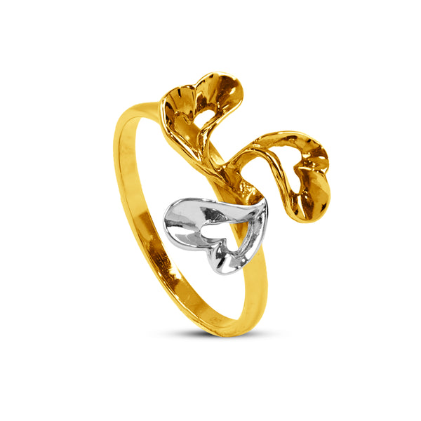 TRIPLE HEART LADIES RING IN 18K TWO-TONE GOLD