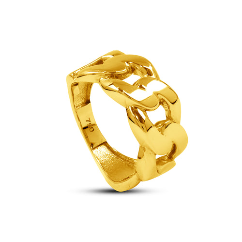 CHAIN RING IN 18K YELLOW GOLD