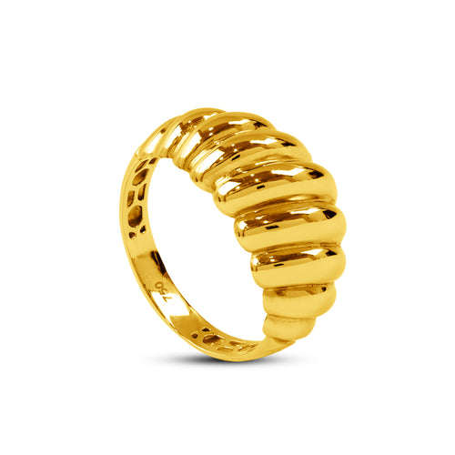 TWISTED DOME RING IN 18K YELLOW GOLD