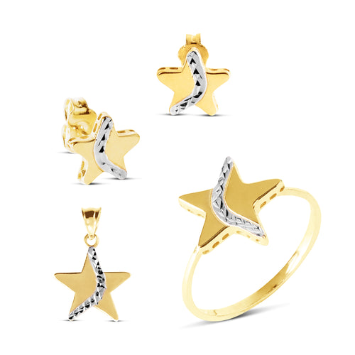 STAR SET TWO-TONE IN 18K GOLD