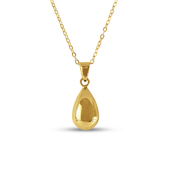 TEAR DROP PENDANT WITH CHAIN IN 18K YELLOW GOLD