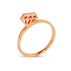 LADIES RING WITH DIAMOND IN 18K ROSE GOLD