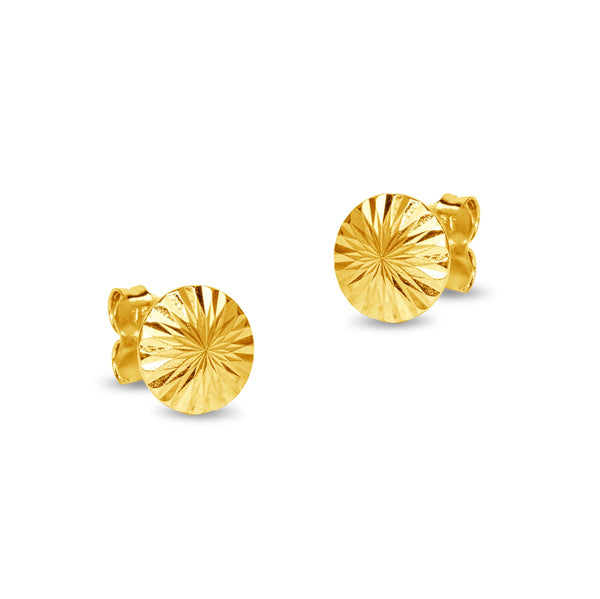 ROUND WITH FLOWER DESIGN IN 18K YELLOW GOLD