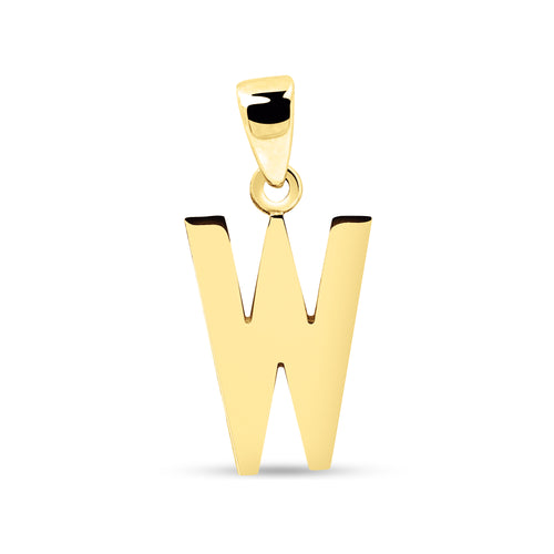 LETTER "W" PENDANT IN 18K YELLOW GOLD