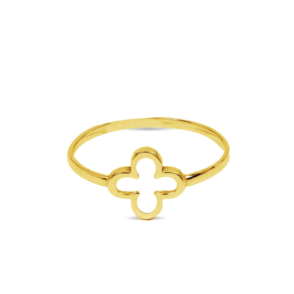 LADIES RING CLOVER DESIGN IN 18K YELLOW GOLD