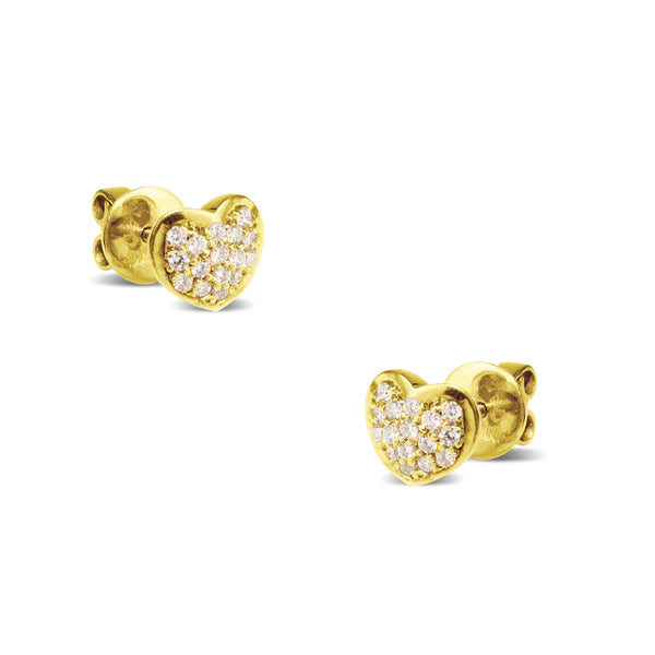 DIAMOND HEART PAVE EARRING IN 14K YELLOW GOLD