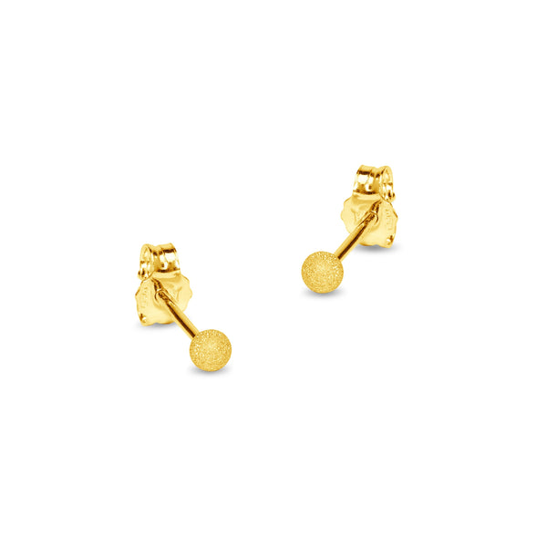 GLITTERED BALL EARRINGS IN 18K YELLOW GOLD