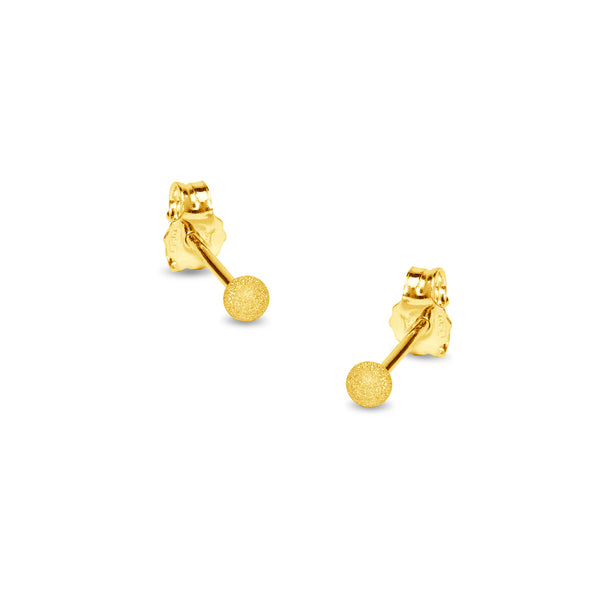 GLITTERED BALL EARRINGS IN 18K YELLOW GOLD