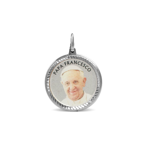 POPE FRANCIS MEDAL IN 14K WHITE GOLD