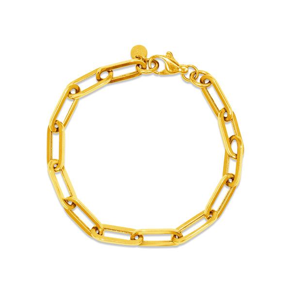 PAPER CLIP BRACELET IN 14K YELLOW GOLD