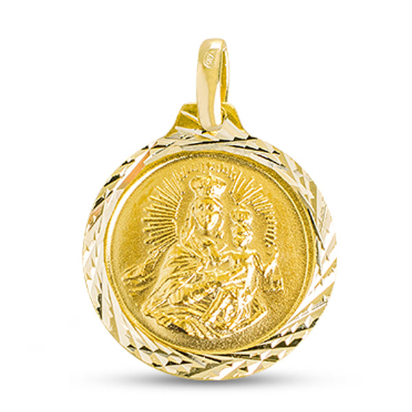 SACRED HEART & MOUNT CARMEL IN 18K  YELLOW GOLD (28mm)