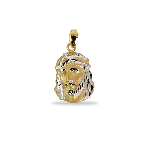 FACE OF JESUS TWO-TONE PENDANT IN 14K GOLD