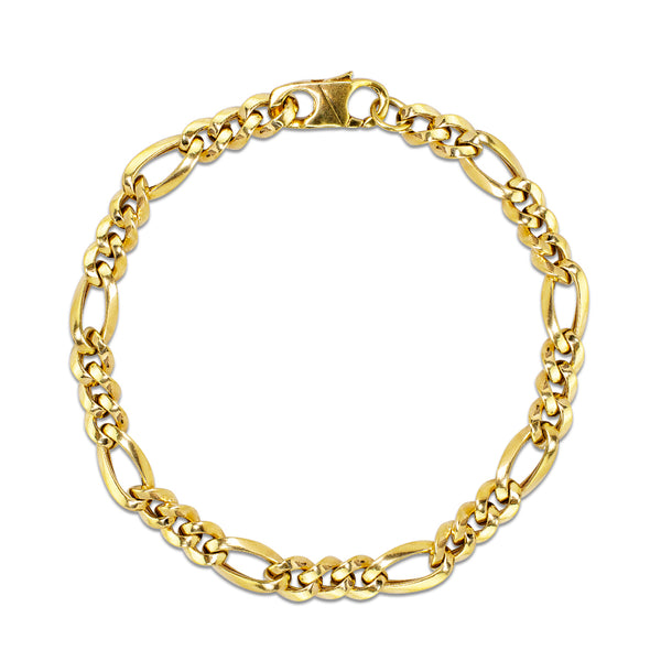 MEN'S FIGARO BRACELET IN 18K YG