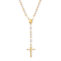 ROSARY NECKLACE TRI-COLOR IN 18K GOLD
