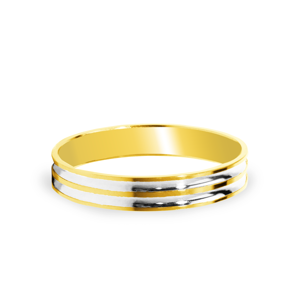 LAYERED WEDDING RING TWO-TONE IN 18K GOLD