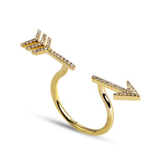 ARROW RING WITH DIAMONDS IN 14K YELLOW GOLD