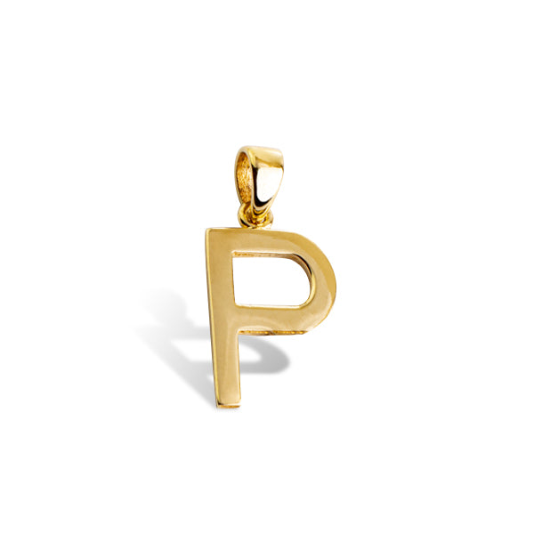 LETTER "P" PENDANT IN 18K YG