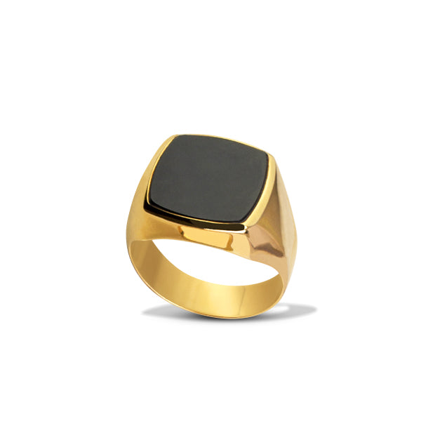 MEN'S RING BLACK ONYX 18K