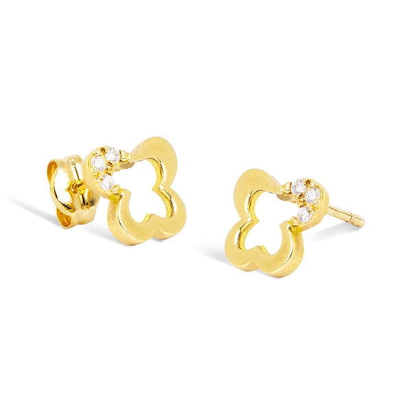 BUTTERFLY EARRINGS WITH CUBIC ZIRCONIA IN 18K YG