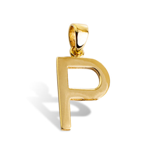 LETTER "P" PENDANT IN 18K YG