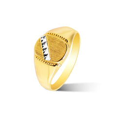 MEN'S RING TWO-TONE WITH DIAMOND CUT  IN 18K GOLD