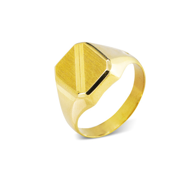 MEN'S RING SQUARE SIGNET IN 18K YG