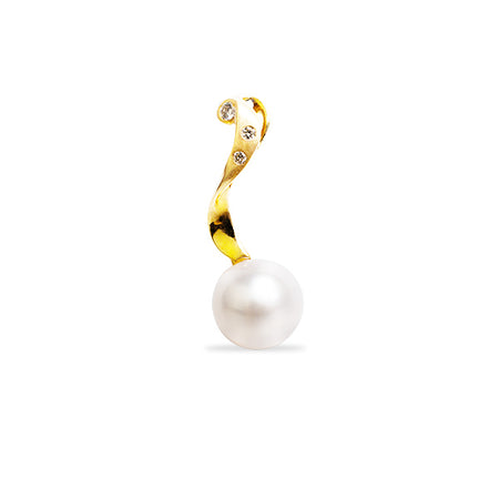 PEARL PENDANT FRESH WATER WITH DIAMONDS IN 14K YELLOW GOLD